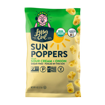 Lesserevil Sour Cream And Onion Sun Poppers 4 Oz