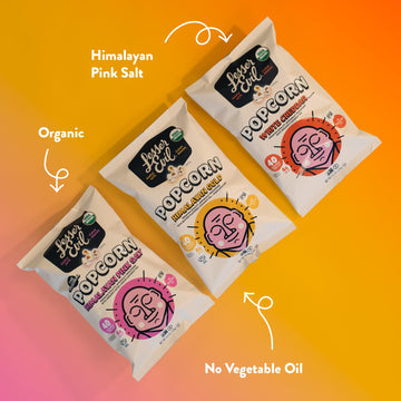 Lesserevil Organic Popcorn Variety Pack, Himalayan Pink Salt (4.6 Oz Bag), Himalayan Gold (4.6 Oz Bag), And White Cheddar Flavor