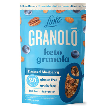 Livlo Keto Nut Granola Cereal - Only 2G Net Carb & Zero Added Sugar - Low Carb, Grain Free & Gluten Free Healthy Snack - Frosted