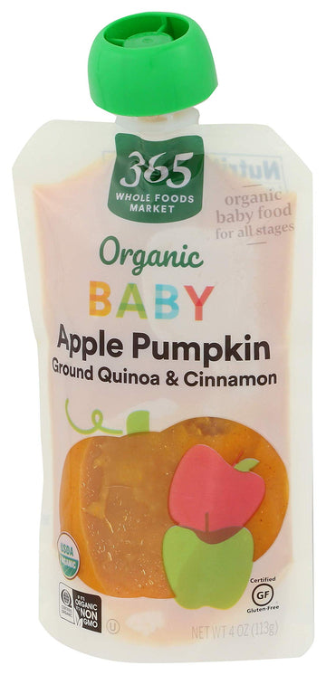 365 By Whole Foods Market, Organic Baby Food, Apple Pumpkin With Quinoa & Cinnamon, 4 Ounce (Pack Of 4)
