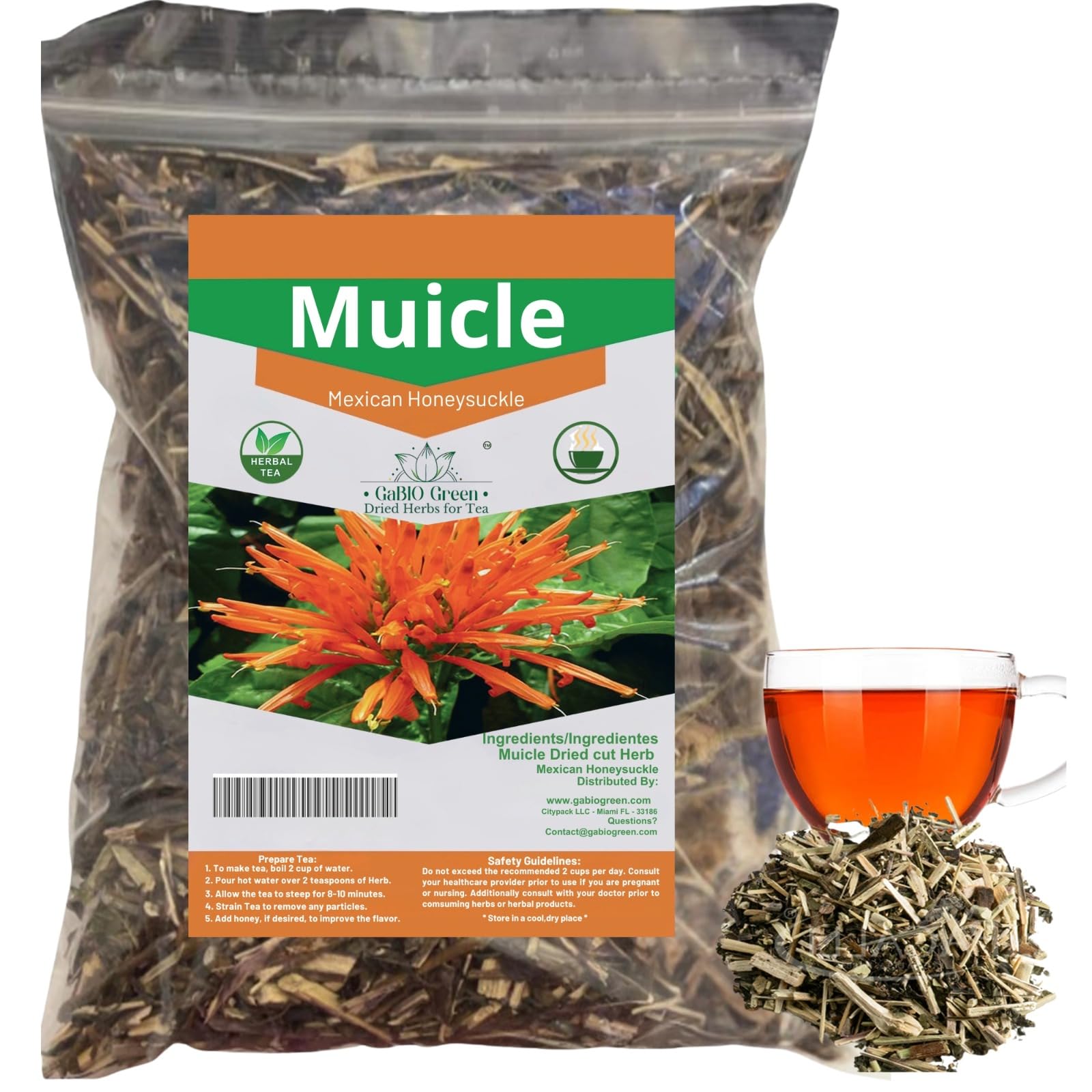 Muicle Mexican Honeysuckle 1/2 POUND /8.1 oz Herbal tea 100% natural, Gabio Green Herbs