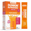 Dunkin Refreshers Singles To Go! Powdered Drink Mix Packets Mango Pineapple 10 Packets Per Box Energy From Green Tea Aspartame-Free No Synthetic Colors Naturally And Artificially Flavored Just Add Water