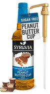 Syruvia Sugar Free Peanut Butter Cup Syrup With Syrup Pump Dispenser - Peanut Butter Cup Coffee Syrup Flavor, 25.4 fl oz, Kosher