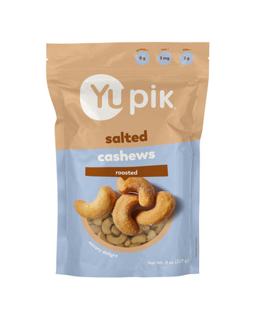 Yupik Roasted Salted Whole Cashews, 8 Oz, Gluten-Free, Kosher, Crunchy Cashews with Sea Salt, Savory Snacks