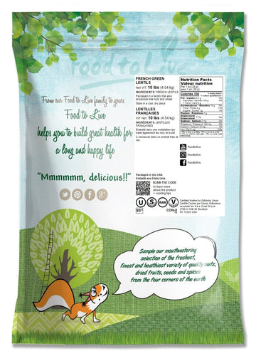 Food To Live French Green Lentils, 10 Pounds – Whole Dry Beans, Raw, Sproutable, Vegan, Kosher, Bulk. Deep Peppery Flavor. Rich In Plant-Based Protein. Great Base For Soups, Chili, And Curries