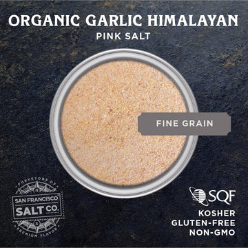 Organic Himalayan Garlic Salt - 2 lb. Extra-Fine Bulk Bag by San Francisco Salt Company