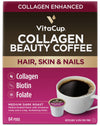 VitaCup Beauty Collagen Coffee Pods for Hair, Skin & Nails, with Biotin & Folate, Medium Dark Roast, Keto Friendly, Recyclable Single Serve Pod Compatible with Keurig K-Cup malt-inspired,64 Ct