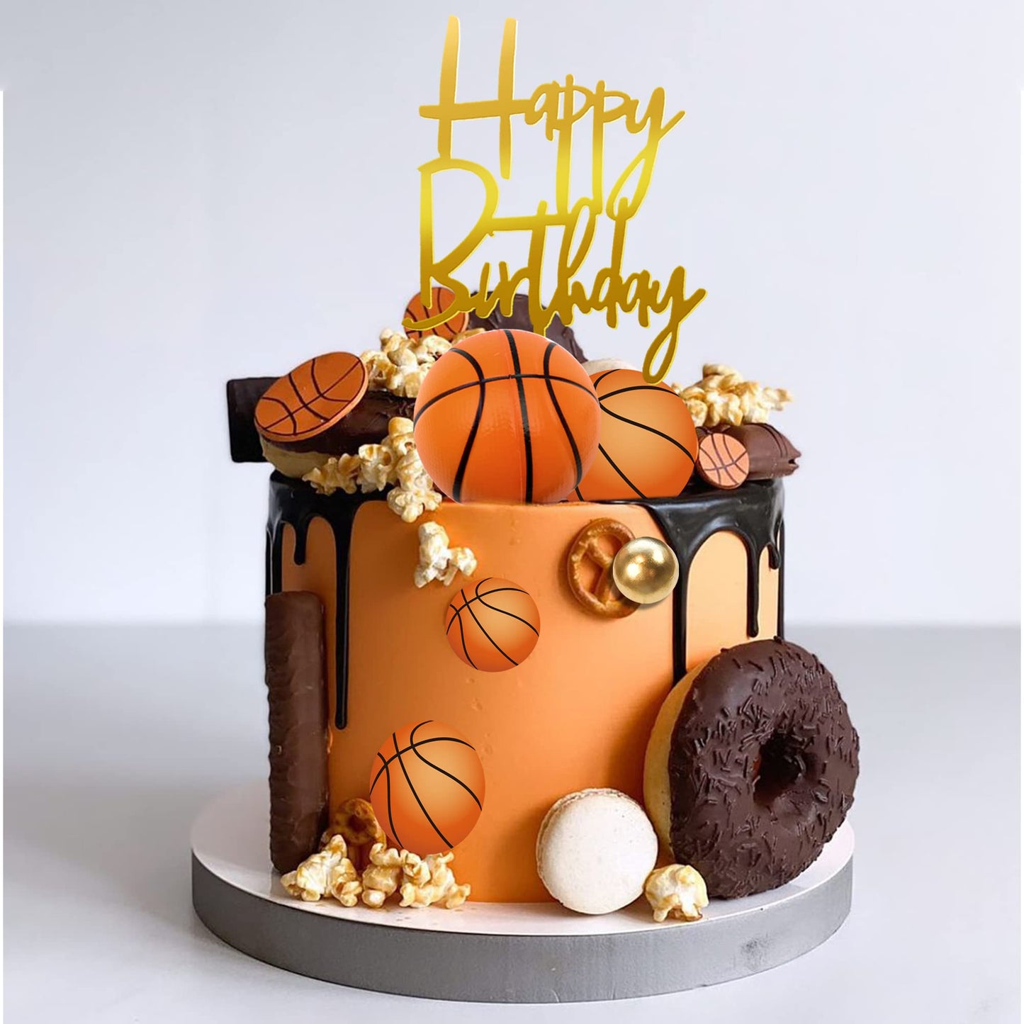 DRWATE 20 PCS Basketball Cake Toppers - Foam & Plastic Decorations for Basketball Birthday Parties, Model GCMGG006