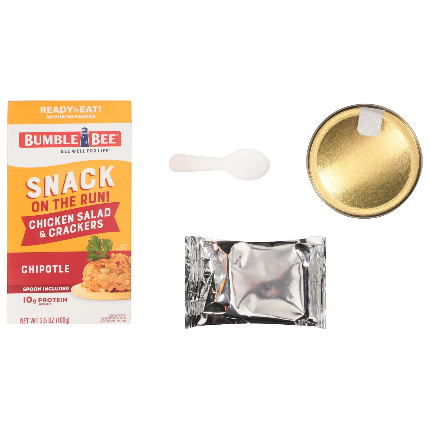Bumble Bee Snack On The Run Chipotle Chicken Salad with Crackers Kit, 3.5 oz (Case of 12) - Ready to Eat, Spoon Included - Shelf