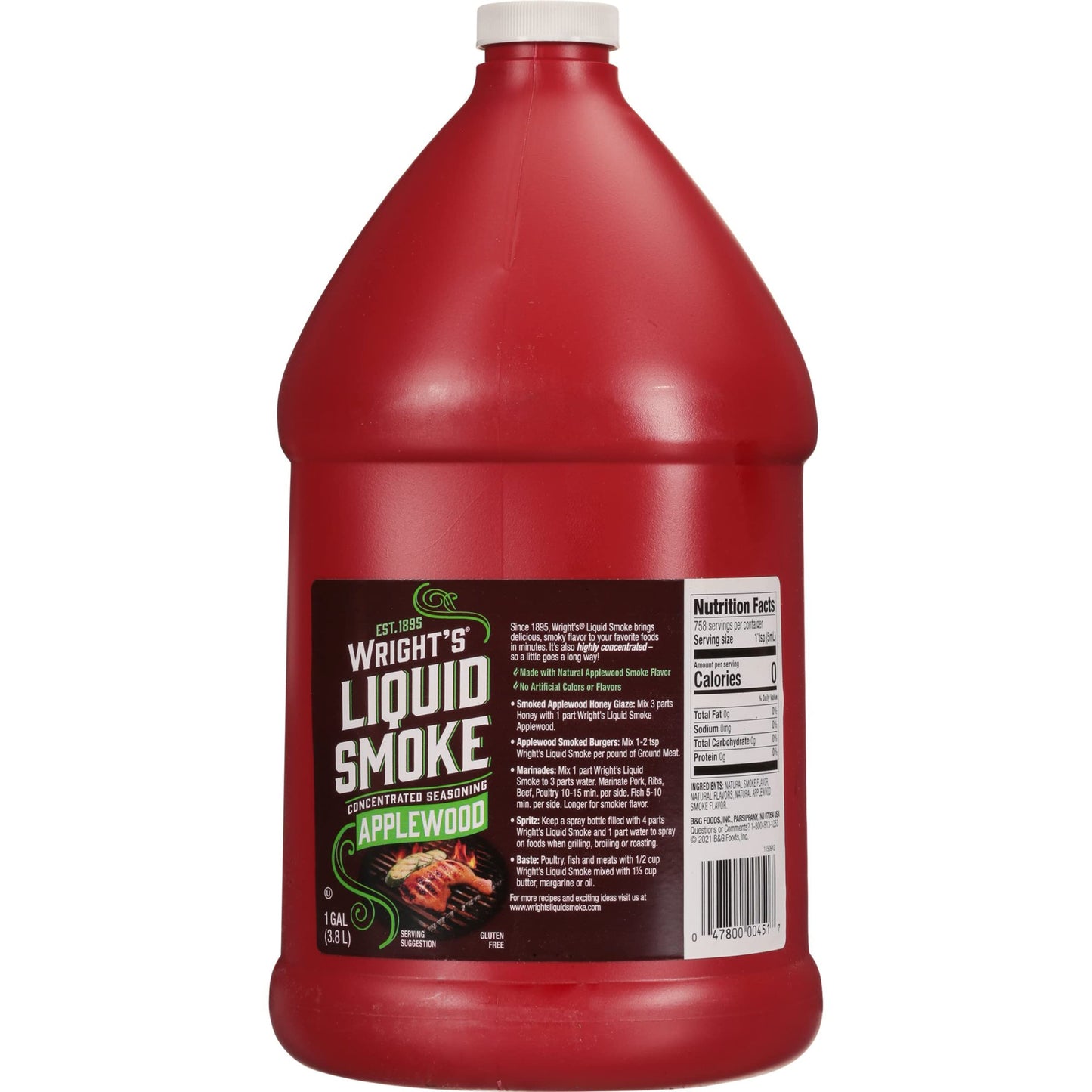 Wrights Liquid Smoke Applewood Flavoring, 128 Fl Oz (Pack of 1)