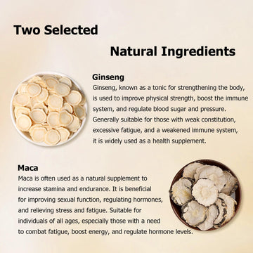 HANFANGLING Ginseng Maca Tea, Caffeine-Free Herbal Tea, 20 Tea Bags, 2.82oz