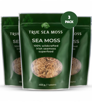 Sea Moss Raw By Trueseamoss (3 Pounds) - Wild Crafted Seamoss Raw - 100% Irish Sea Moss - Dried Sea Moss Advanced Drink - Clean
