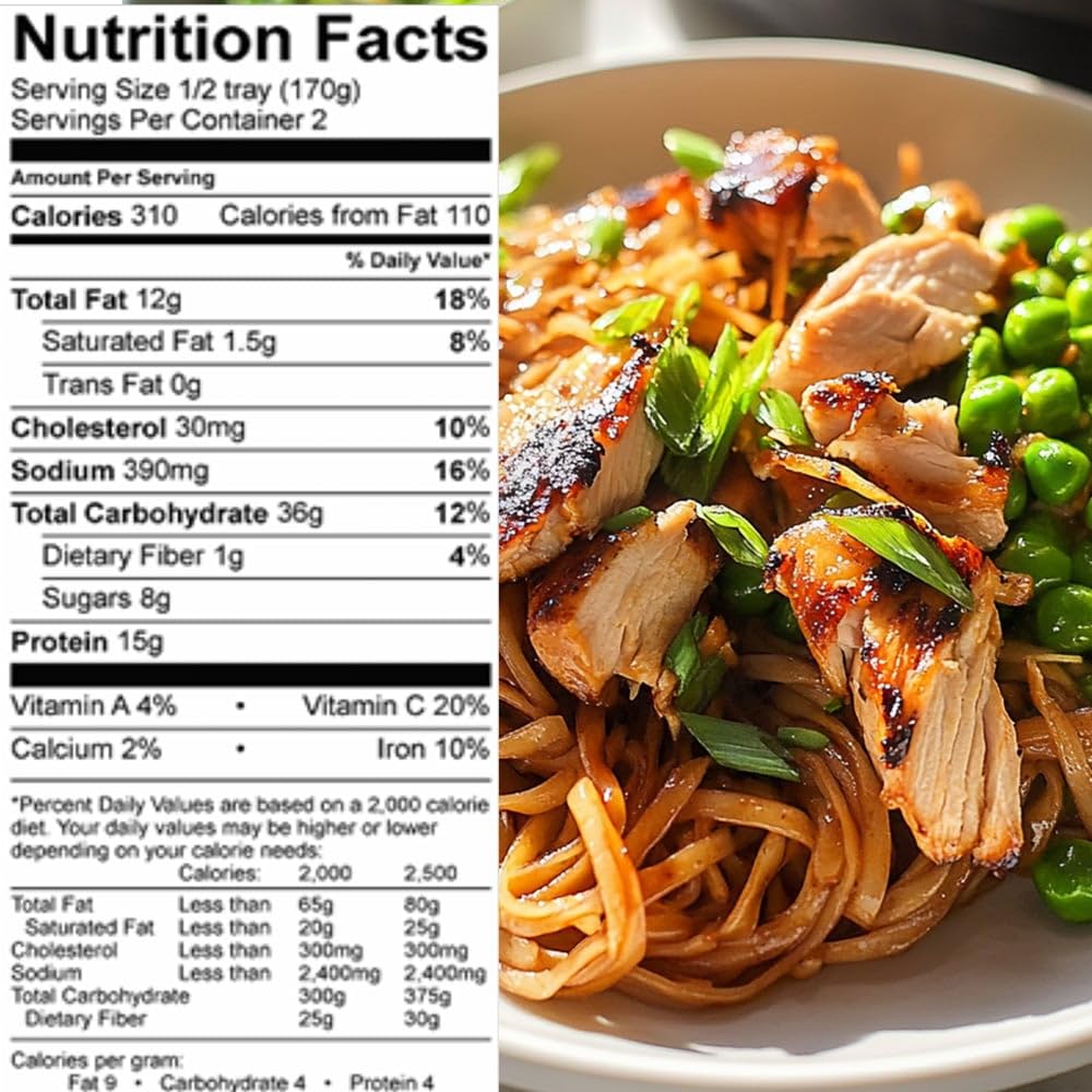 Grumpy Butcher Premium Prepared Meals: Thai Style Chicken Breast & Yakisoba Noodles, 10 Pack (12 Oz Each, 7.5 Lb Total) - Artisa