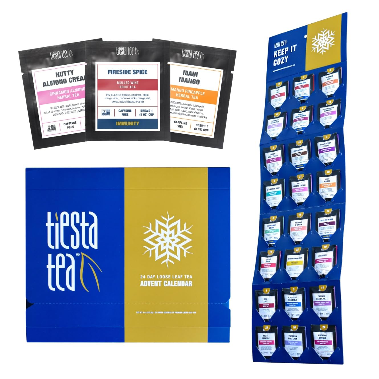 Tiesta Tea - Advent Calendar 2024 | Loose Leaf | 24 Exquisite Loose Leaf Blends | Perfect Variety Pack for Brew Lovers | Limited