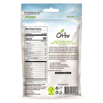 Otto Nuts - Mediterranean Dry Roasted Nut Mix with Sea Salt, Non-GMO Naturally Vegan Snack, Mixed Nuts | 5.5 OZ with Resealable