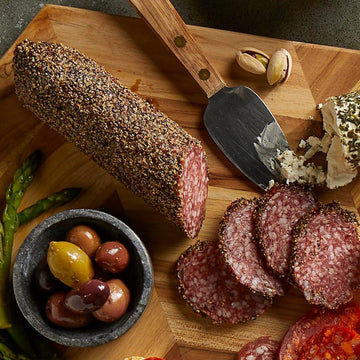 Colameco'S All Natural Uncured Black Peppercorn Salami Chub - Zesty Peppercorn & Savory Italian Flavor - Humanely Raised - Glute
