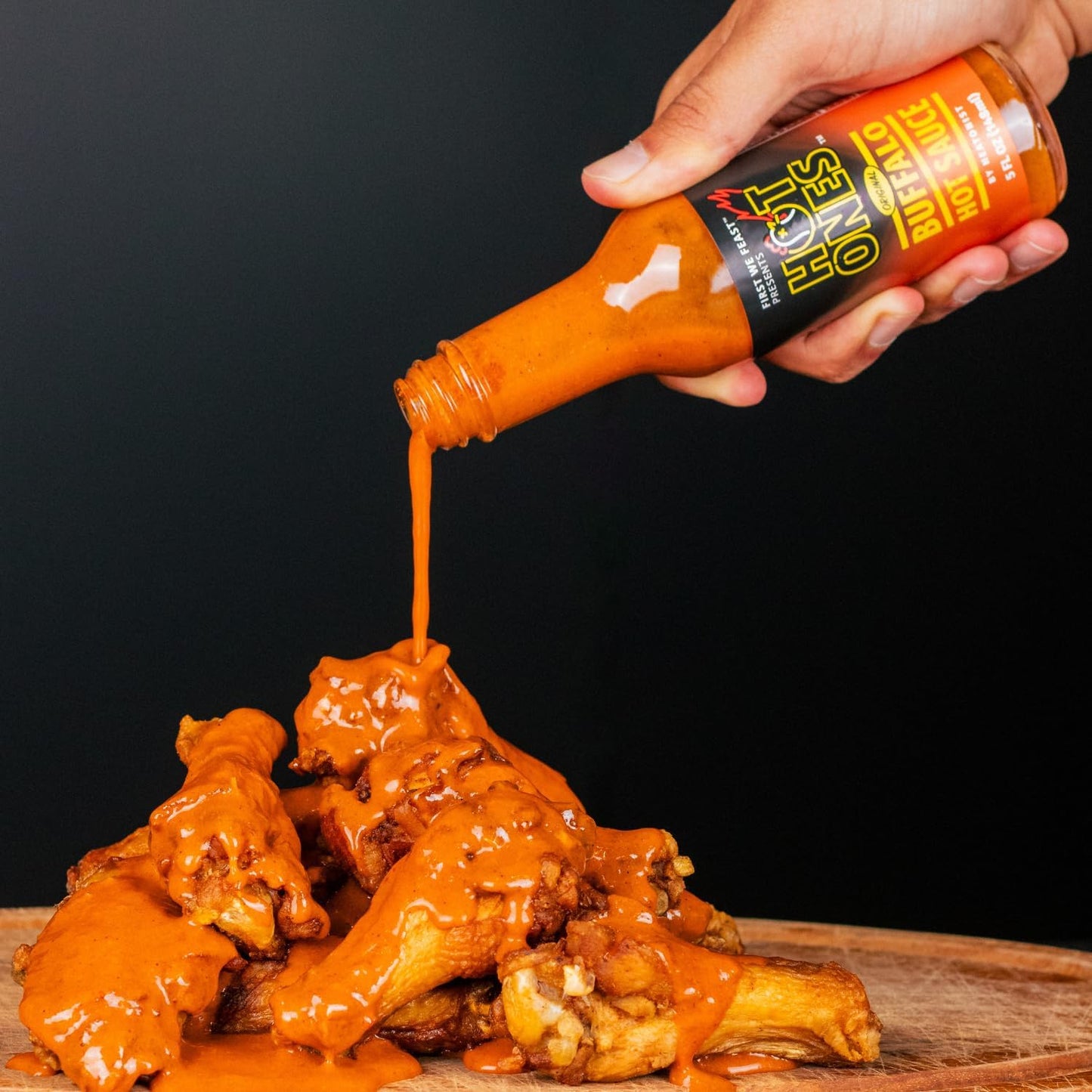 HOT ONES Buffalo Sauce, Mild Hot Sauce with Cayenne Pepper, 5 fl oz Bottle, 3-Pack