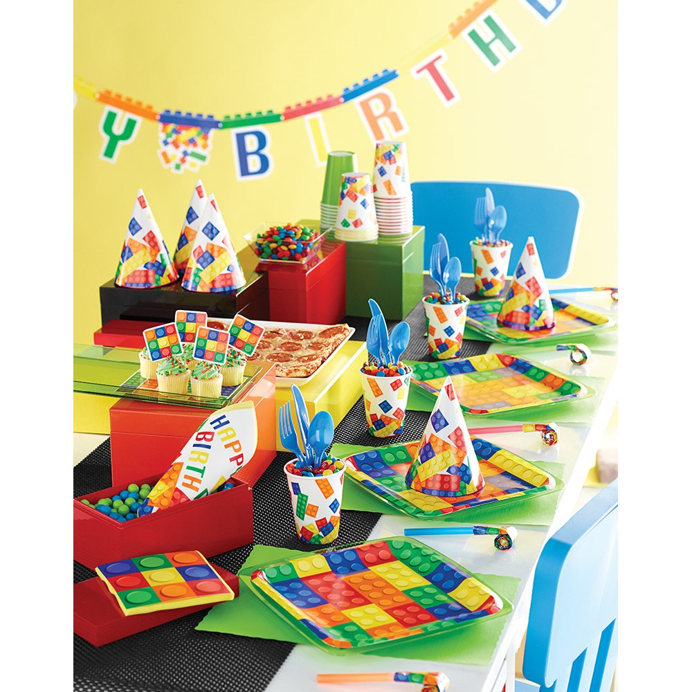 Creative Converting Building Blocks Cupcake Topper, 2.75 X 2, Multicolored