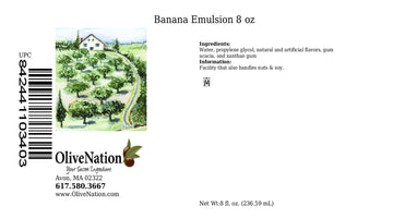 OLIVENATION Banana Emulsion for Baking, Water Soluble, Non-GMO, Gluten Free, Vegan, 8 Fl Oz, Brown, Model EYY8