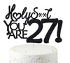 27 Birthday Cake Toppers-Black Glitter, Funny 27th Cake Topper for Men,27 Cake Topper For Women, 27th birthday decorations,27th