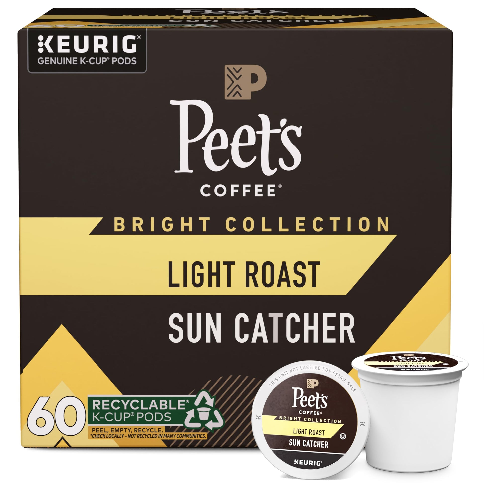 Peet'S Coffee, Light Roast K-Cup Coffee Pods For Keurig Coffee Machines - Sun Catcher, 60 Count (6 Boxes Of 10 K-Cup Pods)