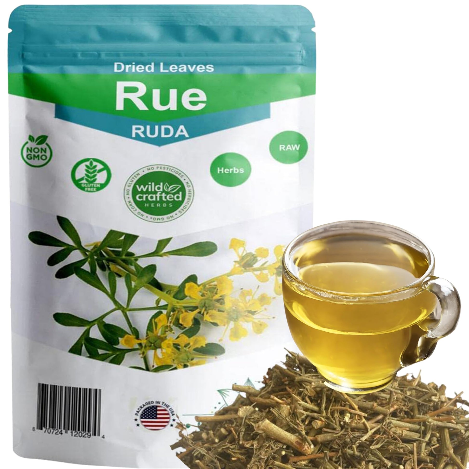 Rue Dried Herbs Peruvian Ruda 2.05 Oz (56 Gr) 20+ Cups Ruda Seca, Ruda Graveolens, Natural Dried Tea Herbs, Ruda Rue Herbal Tea,