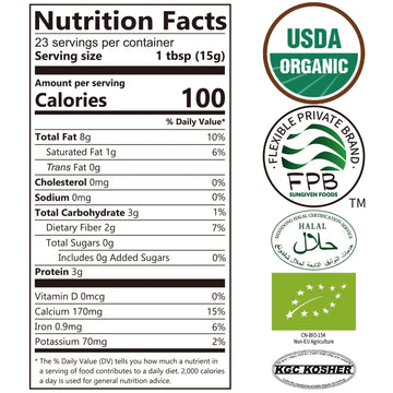 ONETANG Organic White Sesame Powder, No Sugar, Low Temp Roasted, HALAL, NON-GMO, 12.3 Oz (350g) - Healthy Cooking Ingredient