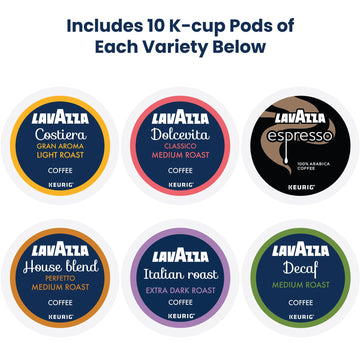 Lavazza Coffee Variety Pack, Keurig Single-Serve K-Cup Pods, 60 Count