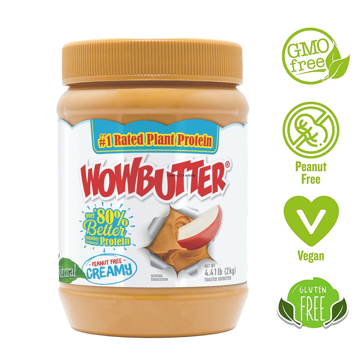 Wowbutter Natural Peanut Free Creamy 4.4Lb Jars, 2 Pack