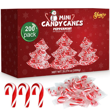 Christmas Mini Candy Canes Classic Red & White Peppermint Flavor For Holiday Family Indulgement - Small Candy Canes Individually