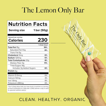 Truvani Plant Based Snack Bars | Lemon Bar 1 Pack | 6G Protein | Usda Organic And Vegan | The Only Bar | Dairy, Soy, And Gluten
