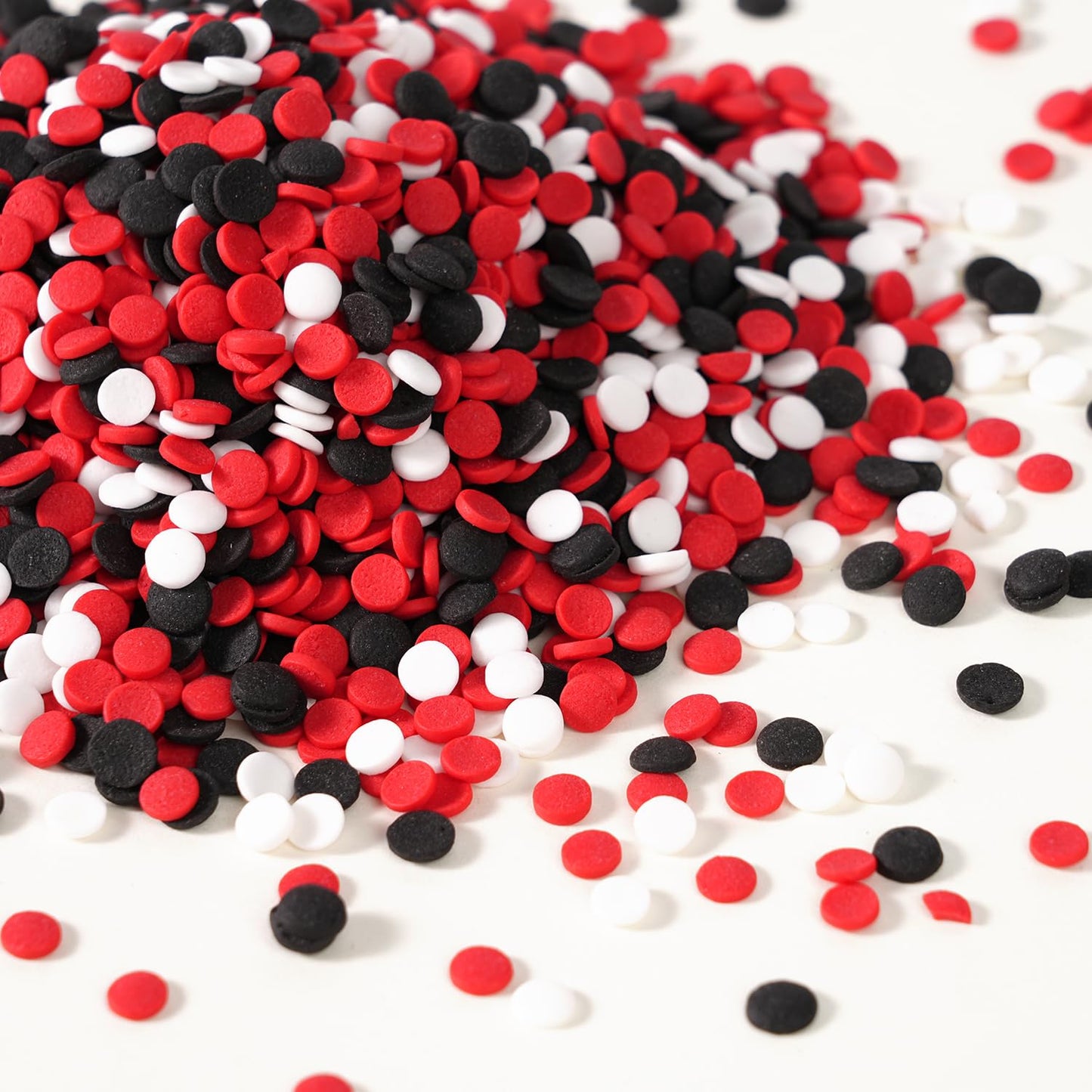 Edible Red And Black White Sprinkles Confetti Sprinkles For Cake Decorating Round Sprinkles For Cupcakes Cookies Ice Cream And Candy(120G/4.23Oz)