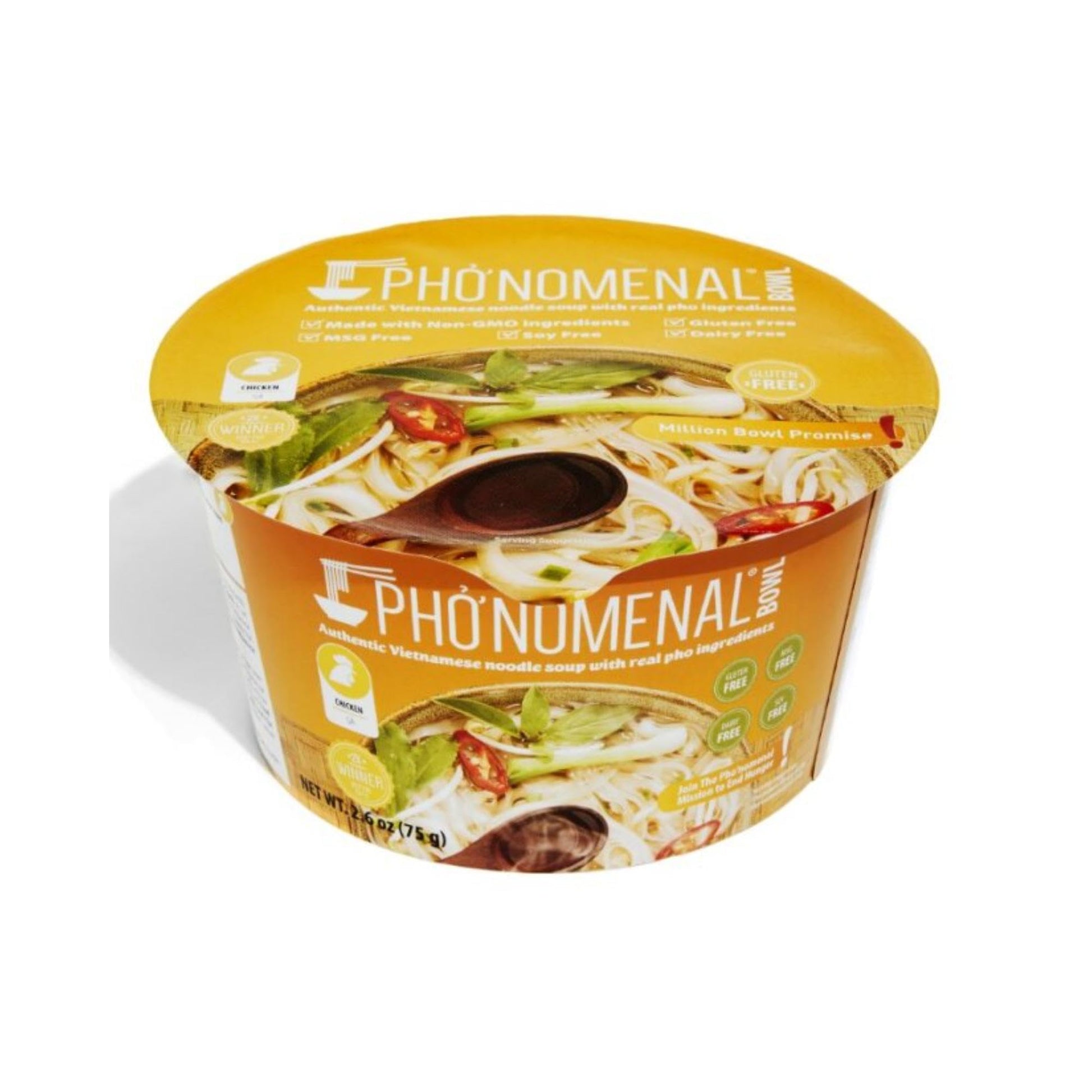 Phonomenal Restaurant Quality Style On-the-go Vietnamese Beef - bo, Chicken - ga, Vegetable-chay Instant Noodle Soup| Pho Nood