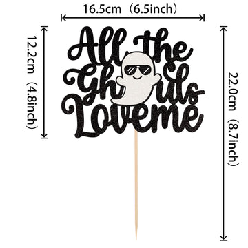 1 Pcs Halloween All The Ghoul Love Me Cake Topper Glitter Baby Ghost Halloween Cake Pick For Halloween Theme Baby Shower Kids Bi