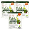 MAEDA-EN Matcha Booster Unsweetened Green Tea Powder 240g 3 Pack Japanese Origin Resealable Pouch for Latte Smoothies and Baking