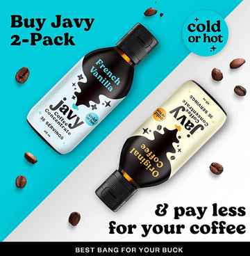 Javy Coffee Concentrate Bundle - Cold Brew Coffee, Perfect For Instant Iced Coffee, Cold Brewed Coffee And Hot Coffee - Original