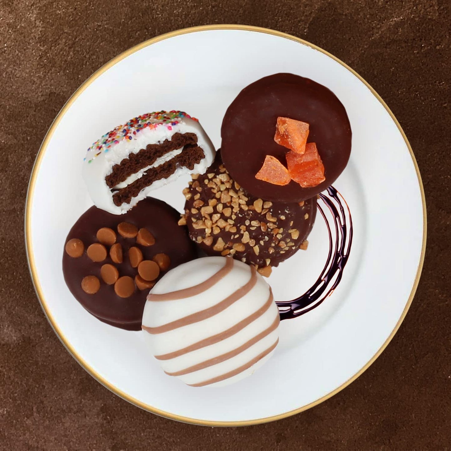 Hazel & Creme Chocolate Covered Cookie Gift Box - 21 Piece Set - Gourmet Dark Chocolate Vegan in Elegant Packaging