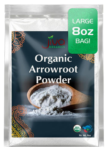 Jiva Organics Organic Arrowroot Flour (Powder) 8 Ounce Bag - Raw, Non-Gmo, Gluten Free