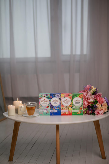 Lovare Set Of 4 Assorted Tea Bags Variety Pack 48 G - Made In Ukraine - 24 Black, Green Tea Sampler Bags X 2 G - Tea Bags Indivi