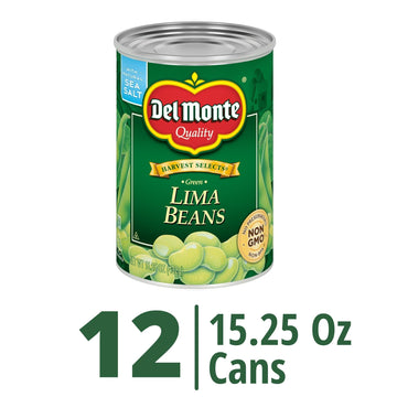 Del Monte Harvest Selects Fresh Cut Green Lima Beans, Canned Vegetables, 12 Pack, 15.25 Oz Can