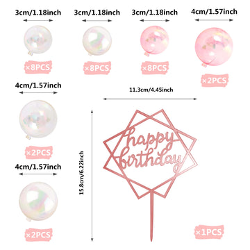 31 PcS Mini colorful Balls cake Topper DIY cake Insert Topper Artificial Dried Flowers cake Decorations for Wedding Anniversary
