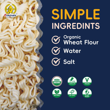 SUNGIVEN Organic Ramen Noodles Healthy Low Sodium Ready in 3 Minutes Non-Fried Instant No Additives or Preservatives 2.47 OZ (Pack of 20) 49.38 Oz