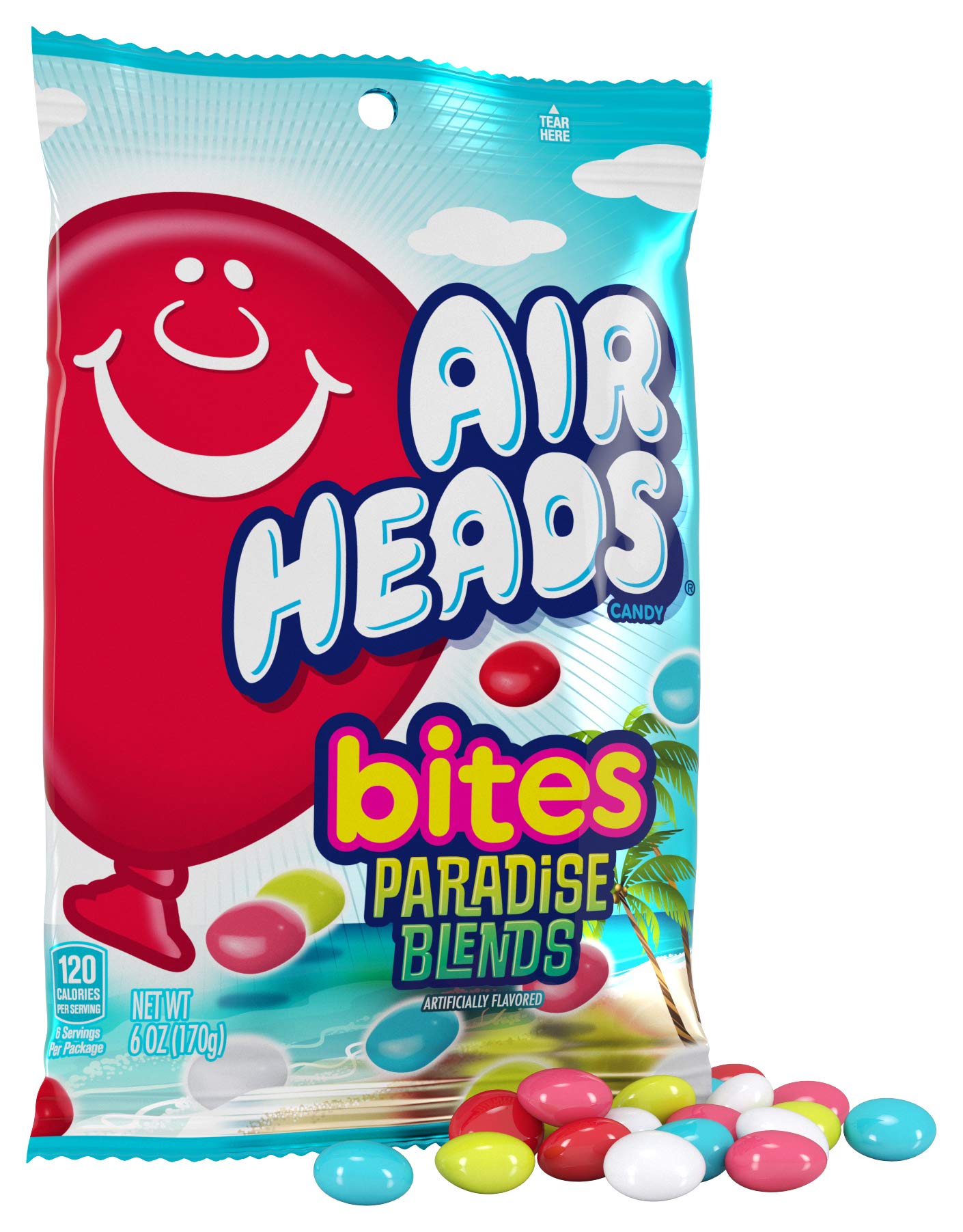 Airheads Candy, Bites, Paradise Blends Flavor, Non Melting, Party, 6 Ounce (Pack Of 12)