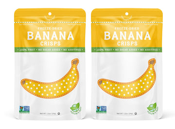 Natures Turn Freeze-Dried Fruit Snacks, Banana Crisps, Pack Of 2 (1.2 Oz Each)