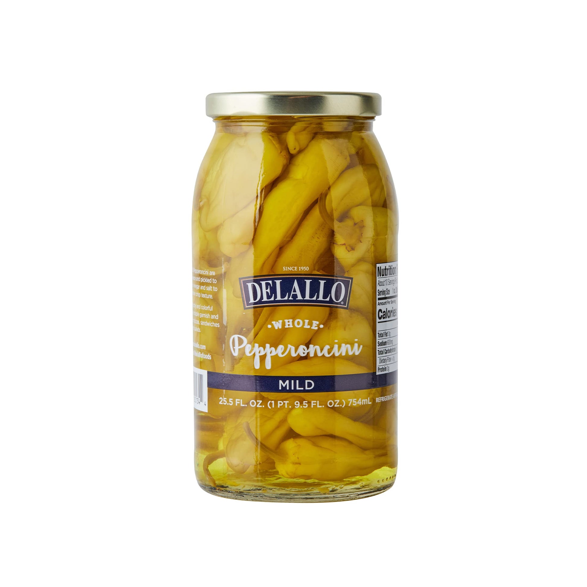Delallo Pepperoncini Mild, 25.5 Oz