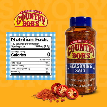 Country Bob's Original Seasoning Salt - Salty n Peppery Blend with Garlic-y Goodness and Paprika Punch - Ideal for Soups, Stews,
