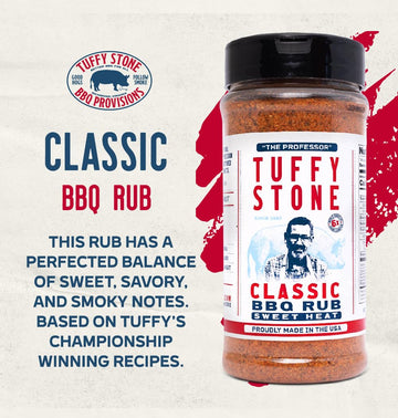 Tuffy Stone Classic Bbq Rub | 6X World Barbecue Grand Champion | Savory Rib Rub | Brisket Rub | Smoky Bbq Seasoning | 10 Oz Shak