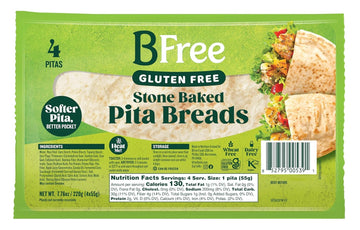 Bfree Stone Baked Pita Breads, Gluten Free, Wheat Free, Dairy Free, 7.76 Oz - 4 Pita Breads (Pack Of 6)