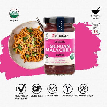 Mekhala Organic Sichuan Mala Chili Cooking Paste. Versatile Condiment, Marinade Seasoning. Spicy Tingly, Vegan. Gluten-Free (3.5