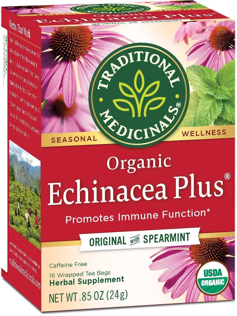 Traditional Medicinals Organic Echinacea Plus Seasonal Tea, 16 Tea Bags (Pack of 6)